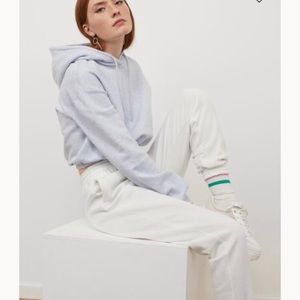 high rise white/off white joggers